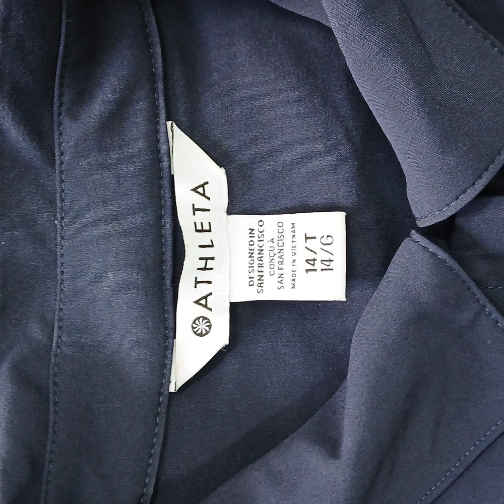 New Athleta Brooklyn Heights Wide Leg Jumpsuit Size 14 Tall Navy - Picture 6 of 8